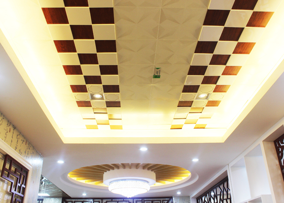 Elegant Artistic Clip In Ceiling Tiles with Beautiful Golden Line Pattern