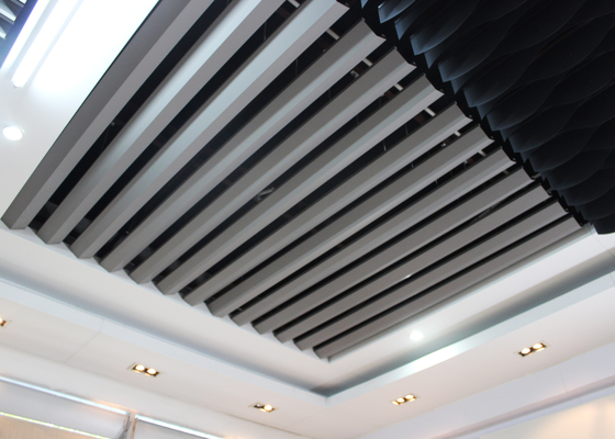 V shaped Open Aluminium Linear Metal Ceiling Space Visual Experience Changing
