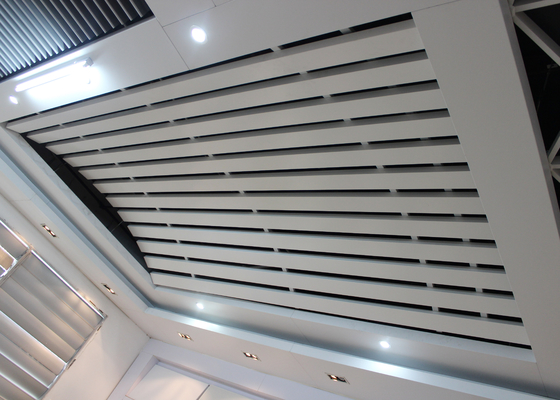 Domed Linear Metal Ceiling Aluminum Install With Curved Keel , Curved Ceiling For Station