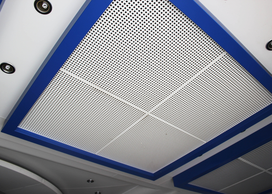 Perforated Metal Suspended Ceiling Tiles with Sound Insulation on Steel / Aluminum Sheet