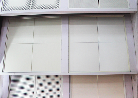 Painted and Reflective Finishes Clip In Ceiling Tiles with Sound Absorbing Inlays