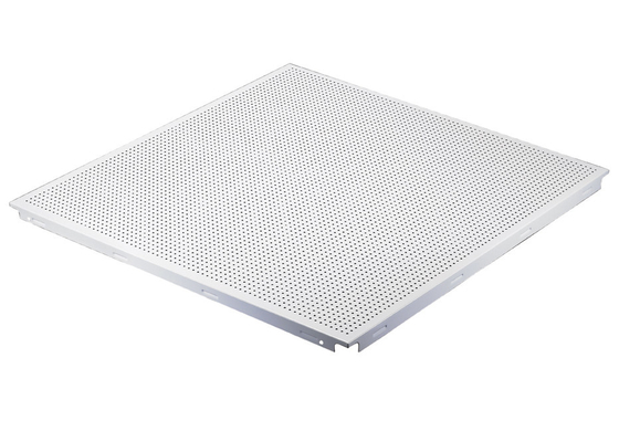 Corrosion / Abrasion Resistance Perforated Metal Ceiling with Sound Absorbing Inlays