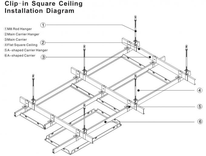 Aluminum Framed Mirror Drop Ceiling Tiles 3 D Texture Indoor Aluminum Framed Mirror Drop Ceiling